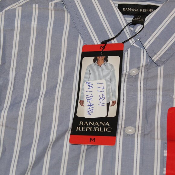 Banana Republic Ladies Button Front Shirt Blue Size Medium - Picture 3 of 4